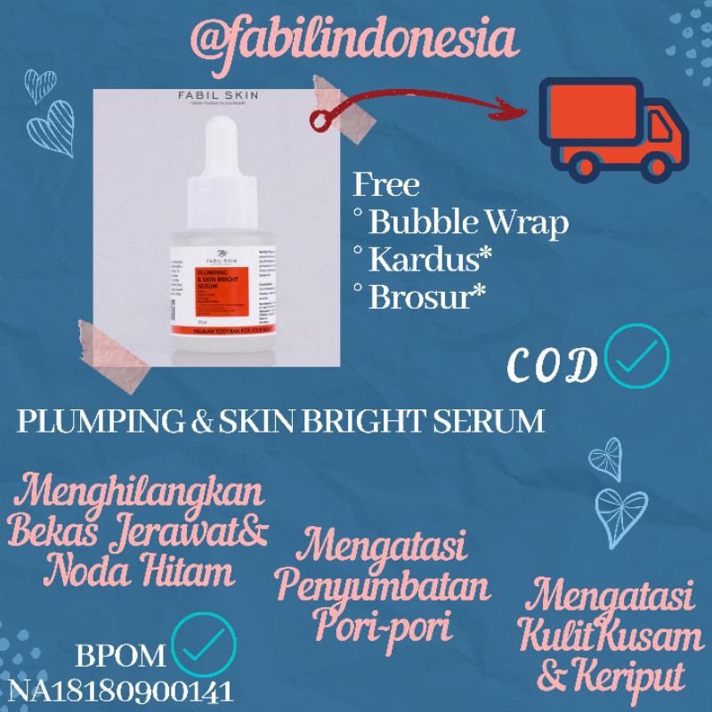 FABIL INDONESIA PLUMPING & SKIN BRIGHT SERUM FABIL SKIN FABIL BEAUTY HERBAL SUNNAH ALAMI GLOWING