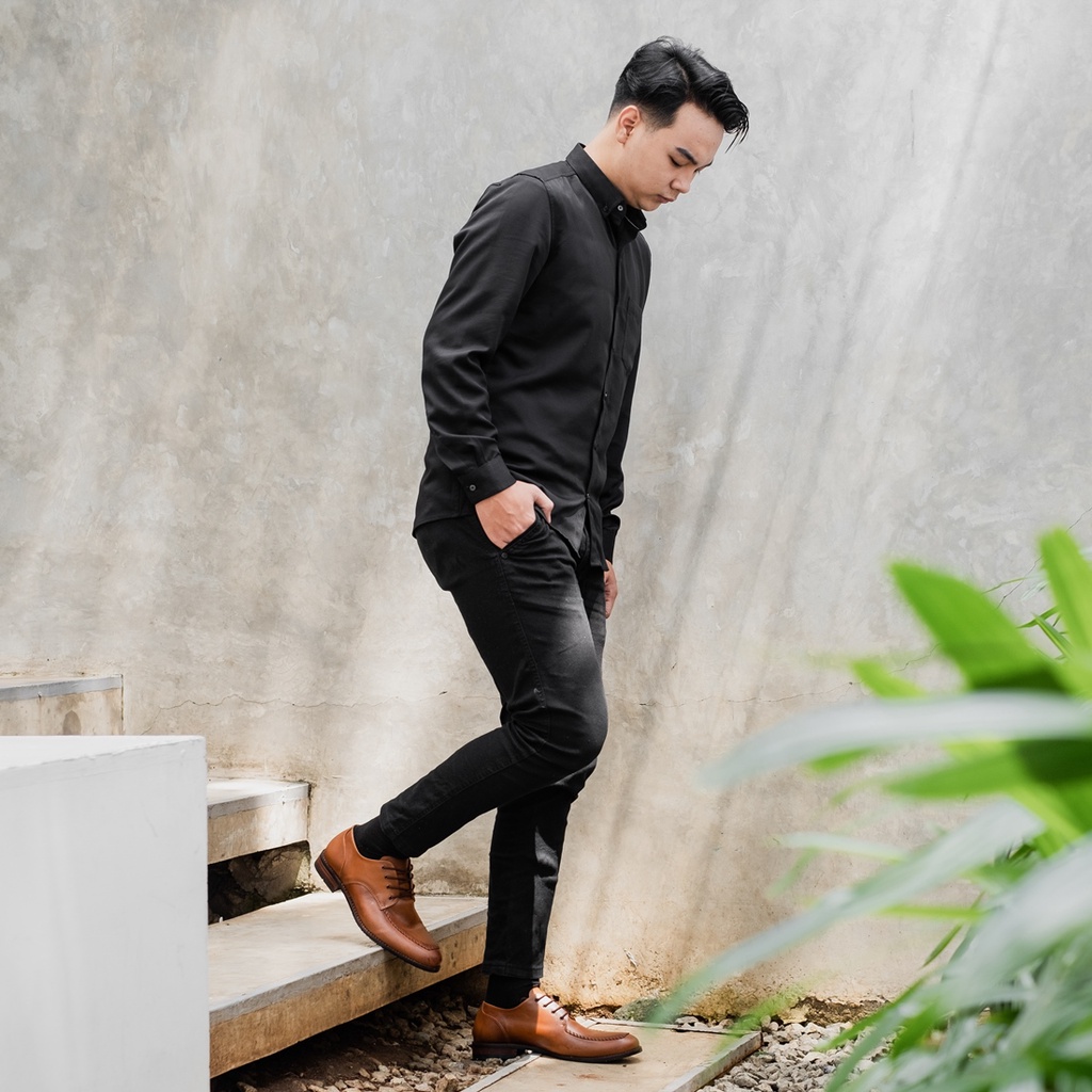 SEFFIELD LEATHER BROWN ORIGINAL x LVNATICA Sepatu Kulit Sapi Asli Coklat Pria Formal Pantofel Tali Kerja Kantor Dinas Resmi Guru Kantoran Pesta Undangan Wedding Kondangan Nikah Wisuda Kuliah Seffield Derby Oxford Genuine Leather Footwear Keren Terbaru