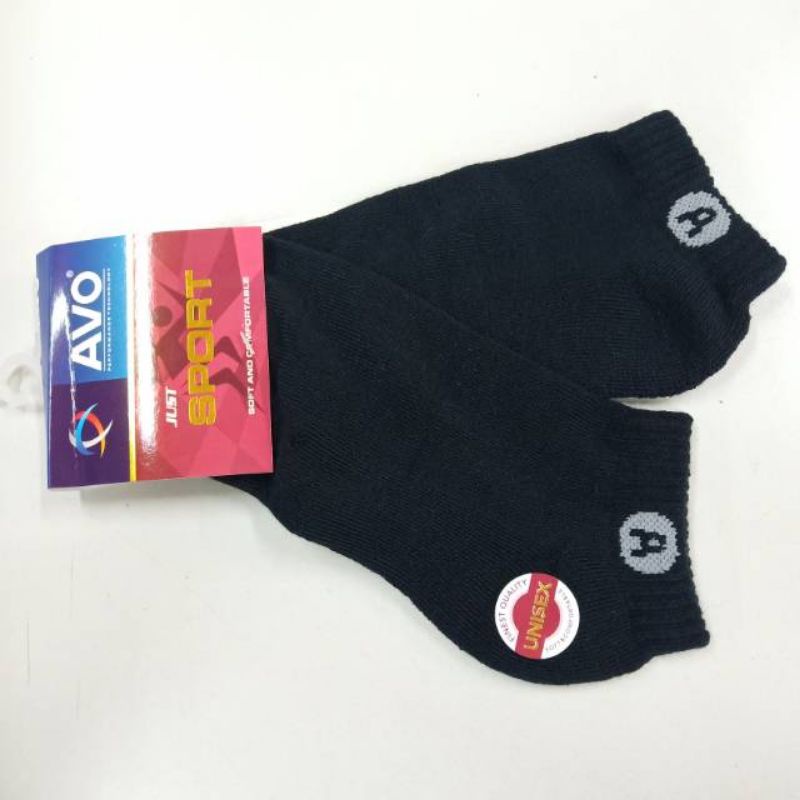 KAos kaki pendek hitam tebal/kaos kaki AVO s018