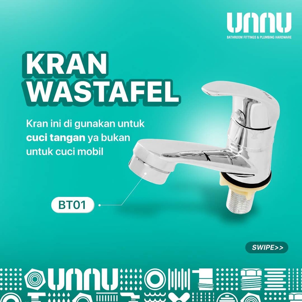 Kran Wastafel Stainless - Kran Cuci Tangan - Keran Wastafel Dingin - UNNU BT-01