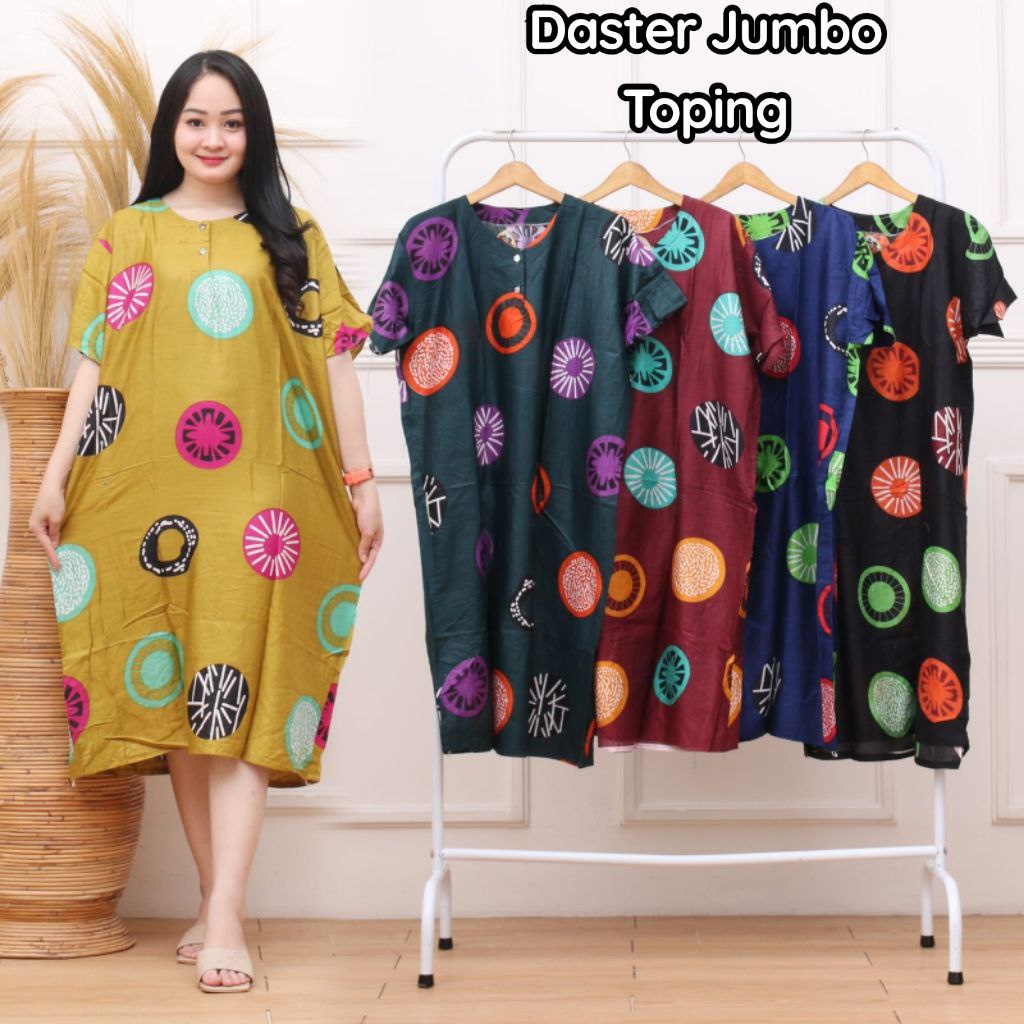 Daster Jumbo LD 120 - Daster Kekinian Busui Friendly Kancing Depan Dada daster ibu bumil baju daster batik wanita daster bali rayon santung premium halus adem nyaman buat harian homedress lengan pendek baju tidur murah Populer