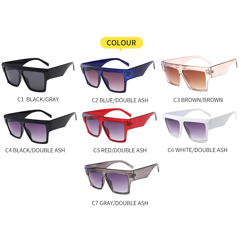 2022 Kacamata Hitam Oversize Model Flat Top Mewah Untuk Pria / Wanita