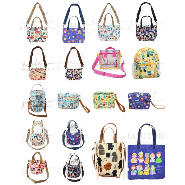 Tas Idekuhandmade sling bag tote bag bucket bag pouch bicycle idekubag Mamitoko black faces pubi and