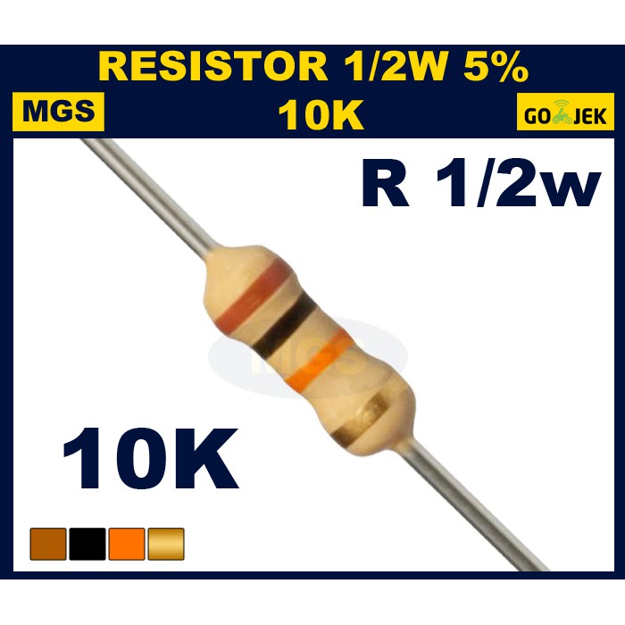 Resistor 1/2w 10K 5% 500PCS