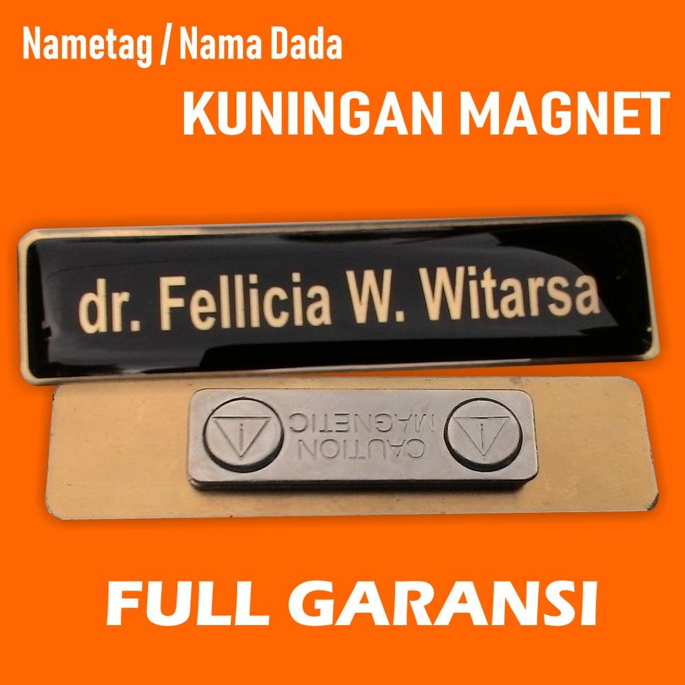 

((BISA COD)) Nametag Kuningan Magnet