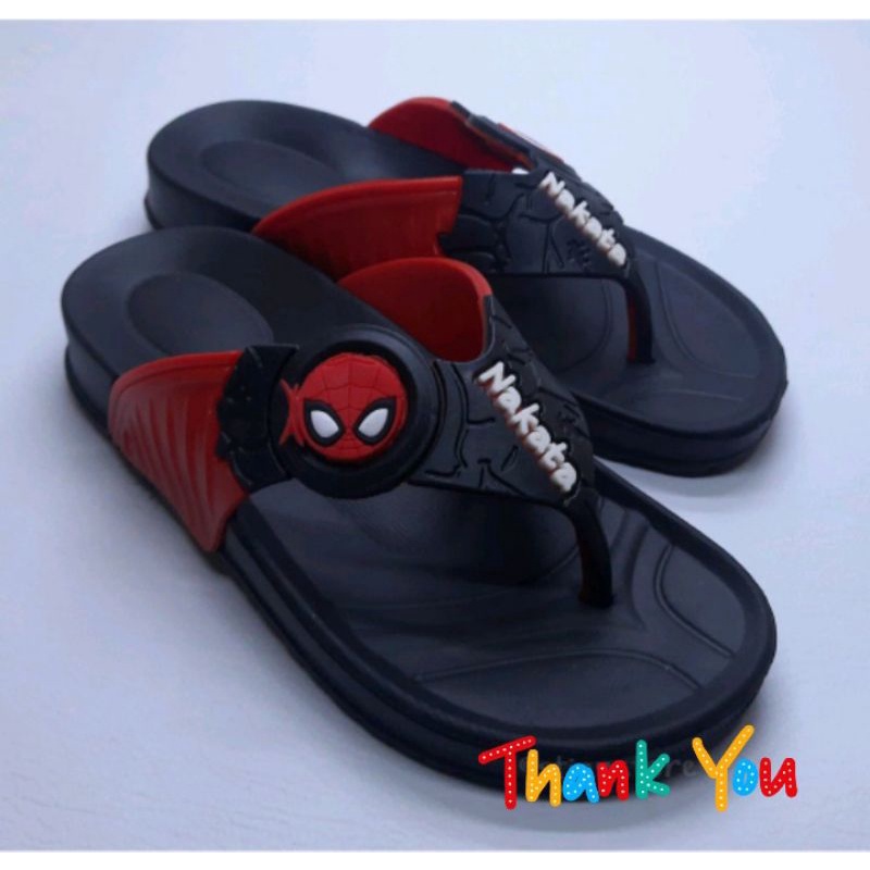 sandal jepit anak cowok karakter spiderman