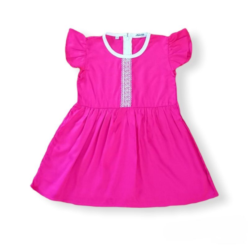 Dress Anak Renda Joice Kancing 1-4 Tahun