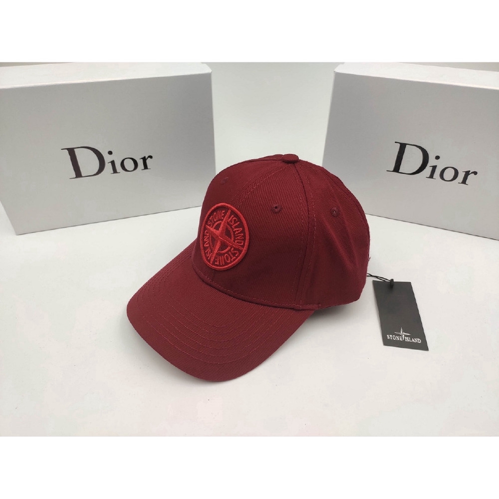 stone island red cap