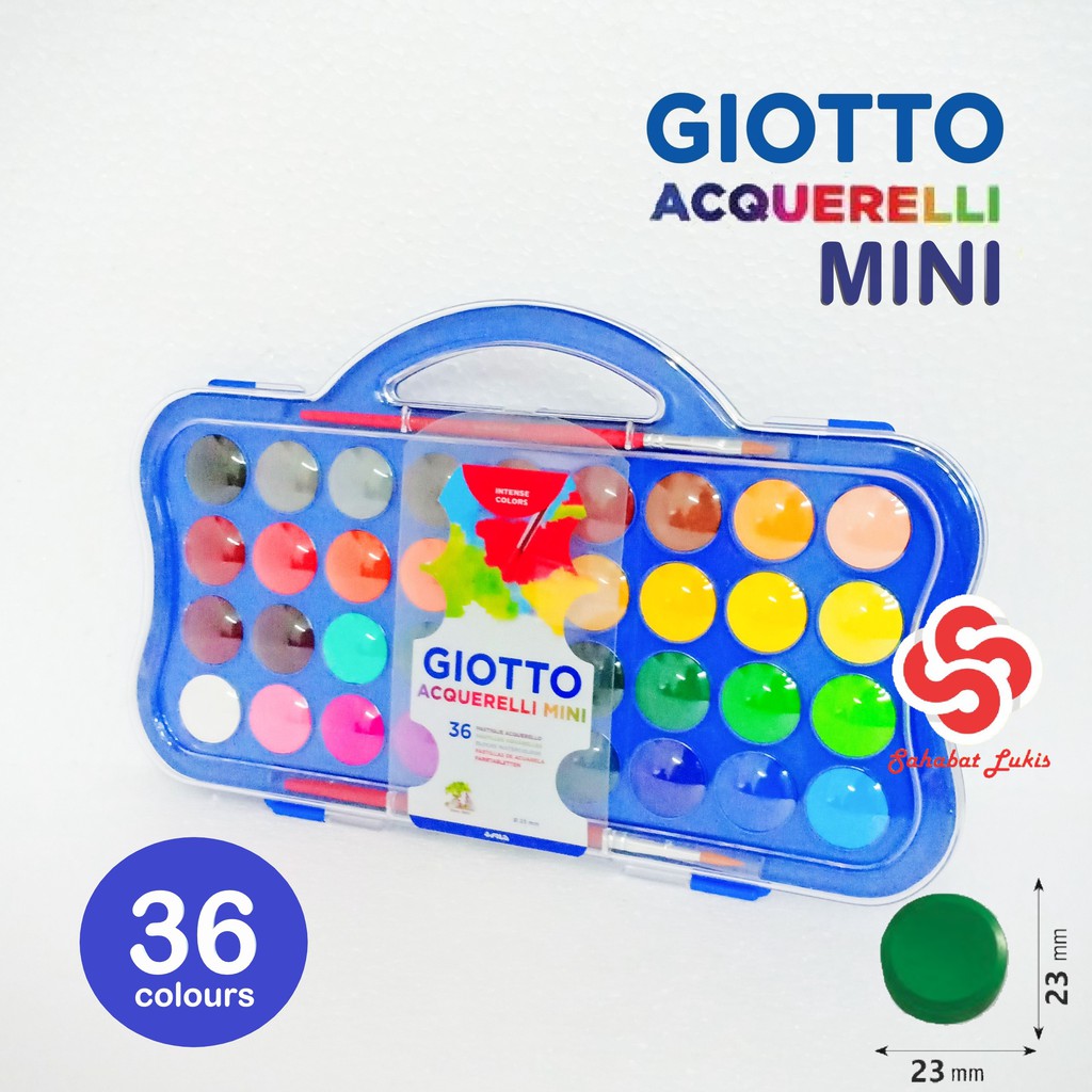 

MINI Giotto Acquerelli 36 Warna (Water Color Cake /Cat Air) / Watercolor Giotto 23 mm