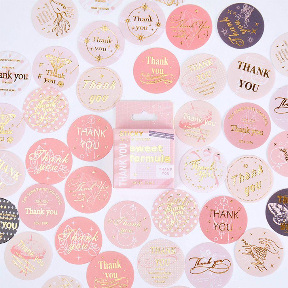 Populer 46PCS/Box Stiker Terima Kasih Paket Perlengkapan Pesta Dekorasi Perlengkapan Alat Tulis Scrapbooking Decals