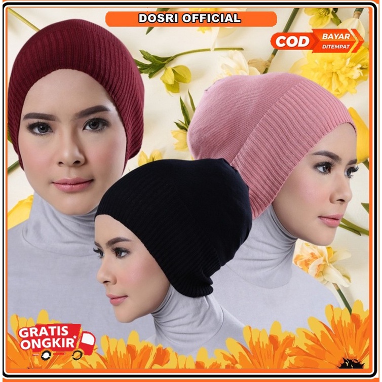 [BISA COD] 1 Pcs Ciput Hijab Arab Bandana Hitam Polos Inner Daleman Hijab Wanita Aksesoris Hijab