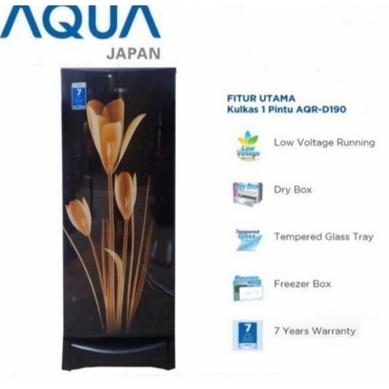 Kulkas 1 Pintu AQUA AQR-D190 | Lemari es AQRD190 AQRD 190 ds s