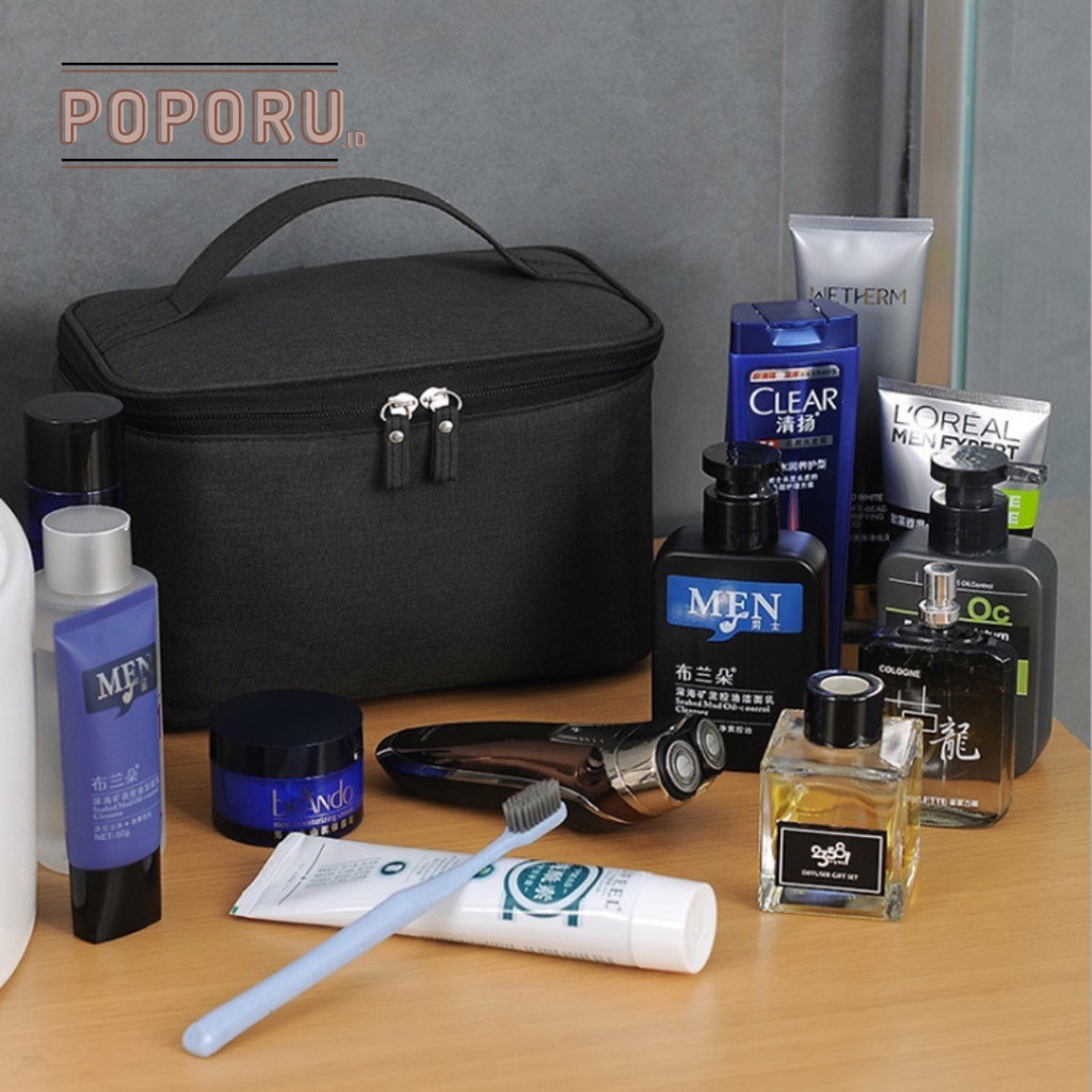 POPORU CLASSY POUCH-TEMPAT ALAT MANDI KOSMETIK MAKE UP-PRIA WANITA TRAVEL