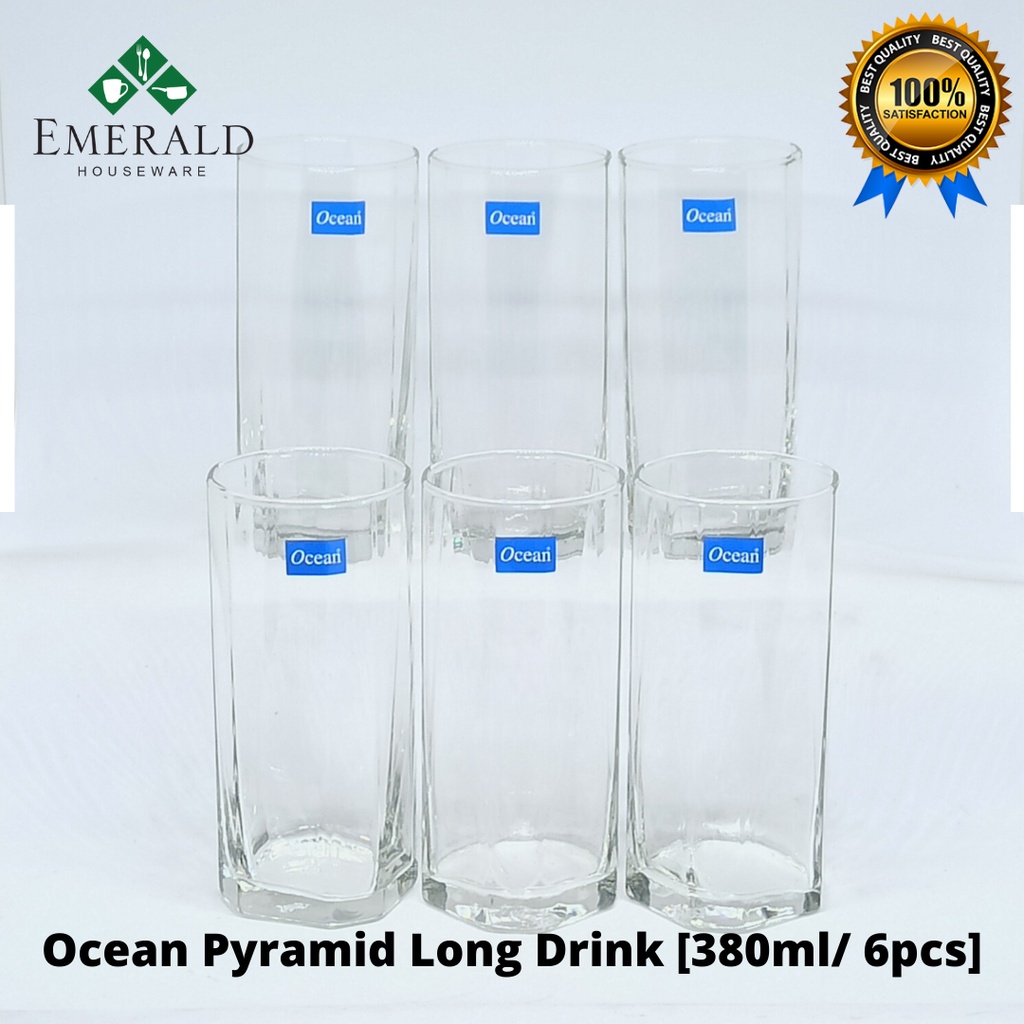 Jual Gelas Kopi Set Ocean Pyramid Long Drink Kaca Bening Gelas Jus Cafe Aesthetic 380ml6pcs 7373