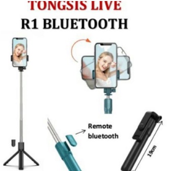 TONGSIS TRIPOD TOMSIS 3 IN 1 R1 BLUETOOTH BT WIRELESS MAKARON MACARON / Tripod Handphone 2 Meter Besi Plus Mini ball head Free Holder Hp Free Tomsis Remote Bluetooth / TRIPOD TONGSIS 3 in 1 R1 / TONGSIS WIRELESS / TRIPOD BLUETOOTH REMOTE CONTROL / SELFIE