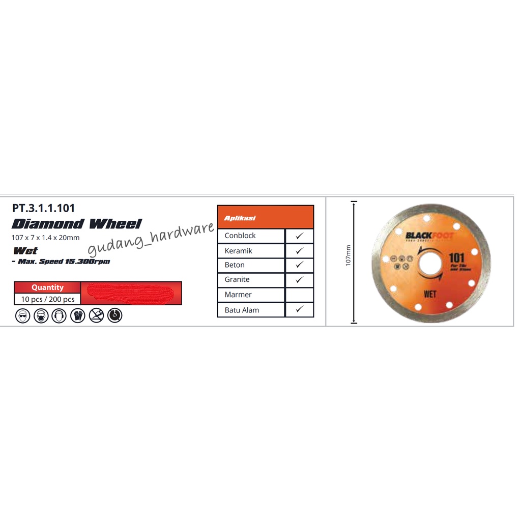 Blackfoot Diamond Wheel 4'' Wet