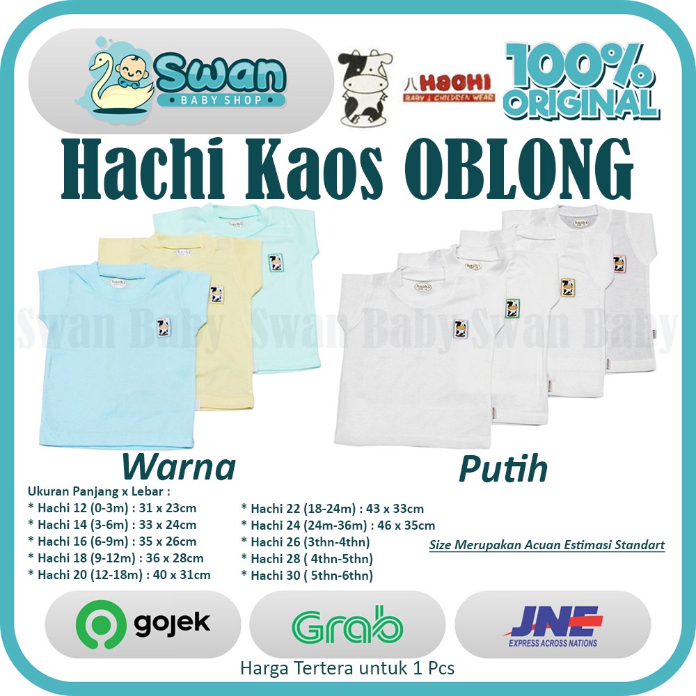 Hachi Kaos Oblong Warna &amp; Putih