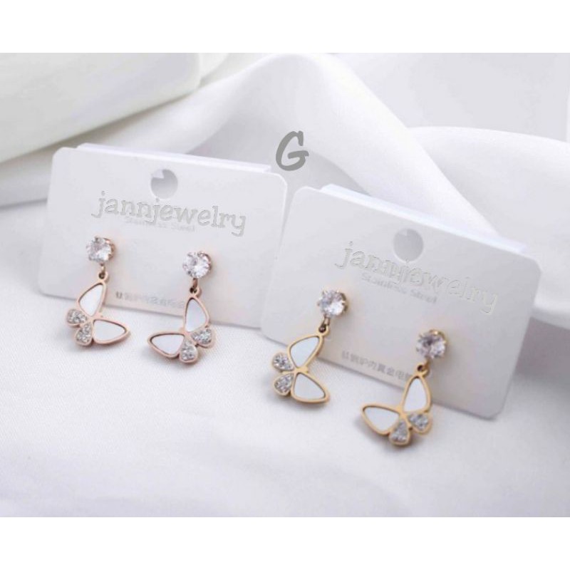 jannjewelry Anting Titanium Fashion Korea Anti Karat&amp;Alergi