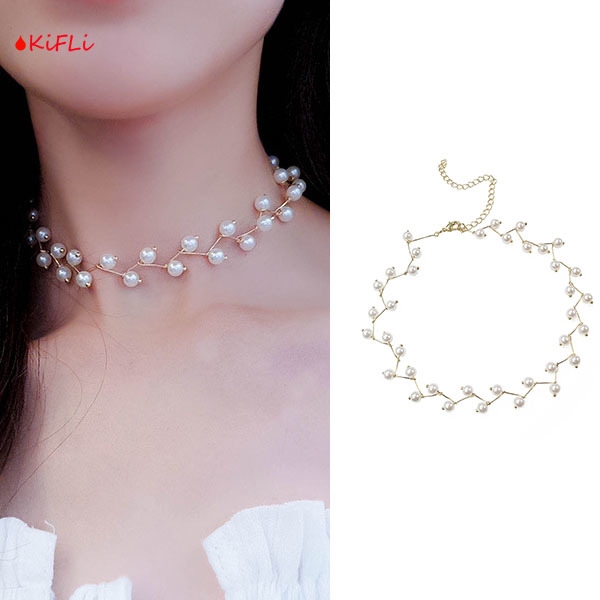 Mutiara Kalung, Pendek Sederhana,Kerah Korea