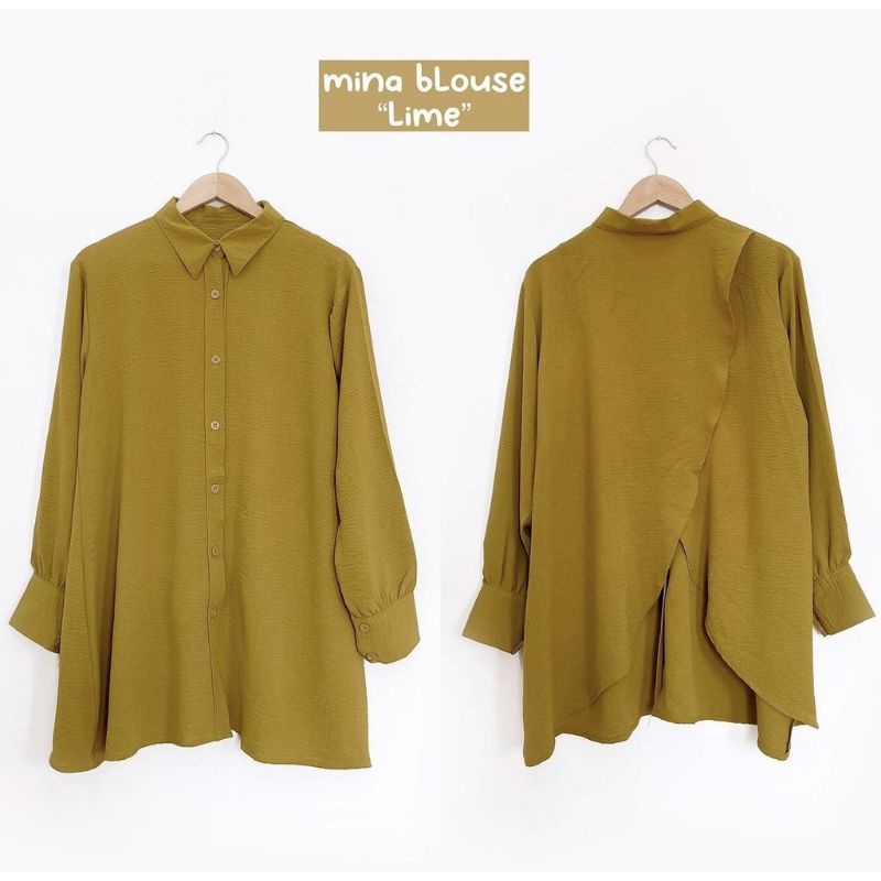 mina blouse kemeja atasan wanita crincle airflow