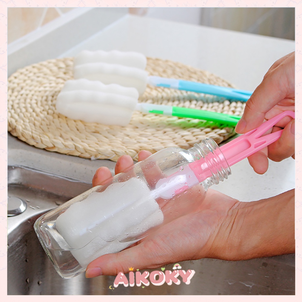 AIKOKY sikat botol sponge bottle brush/sikat pembersih botol susu bayi