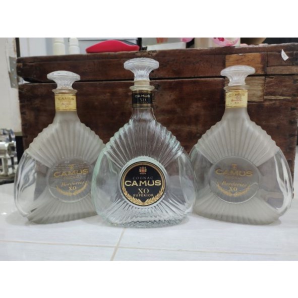 Botol Bekas Minuman Cognac Camus XO Superior Made In France Kuno Jadul Antik