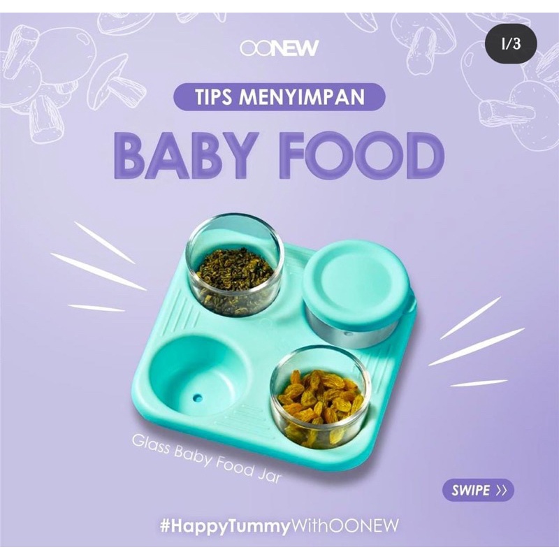 OONEW Glass Baby Food Jar/Perlengakpan Mpasi bayi