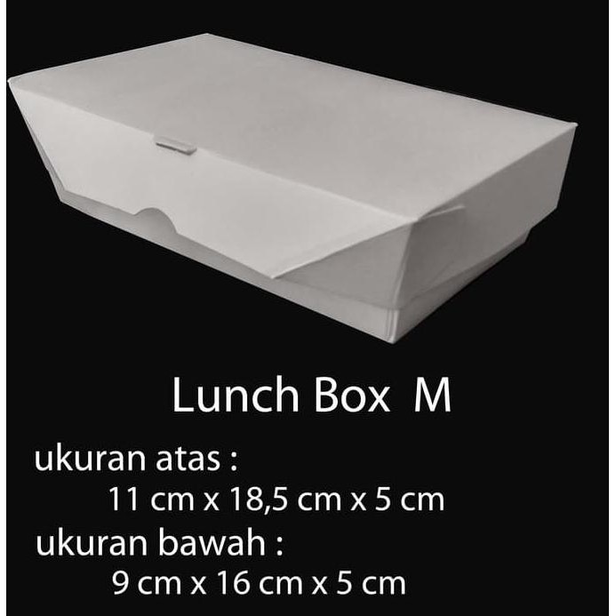 

PAPER BOX LUNCH UKURAN M / PAPER BOX KERTAS / PAPER TAKE AWAY - Putih -- PROMOOO MURAH