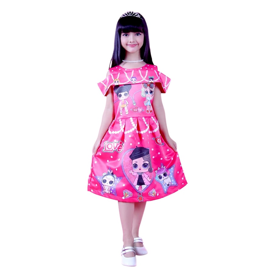 Dress Anak Pesta / Dress Anak Party Sabrina / Dress Anak ulang tahun  / Dress satin LOL FANTA / Dres