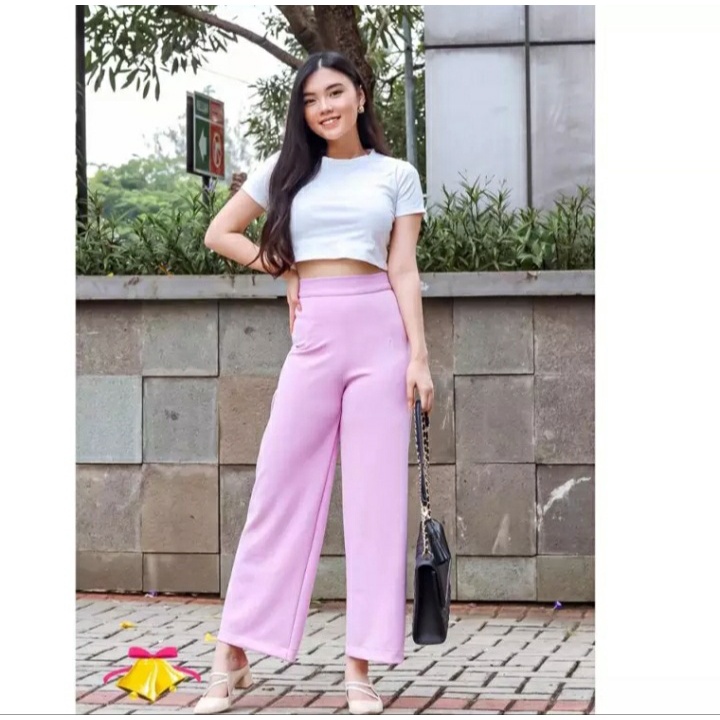 PROMO CELANA KULOT SCUBA PREMIUM TEBAL JUMBO WARNA LILAC PREMIUM ORI HIGHWAIST PUTIH PREMIUM TEBAL Z