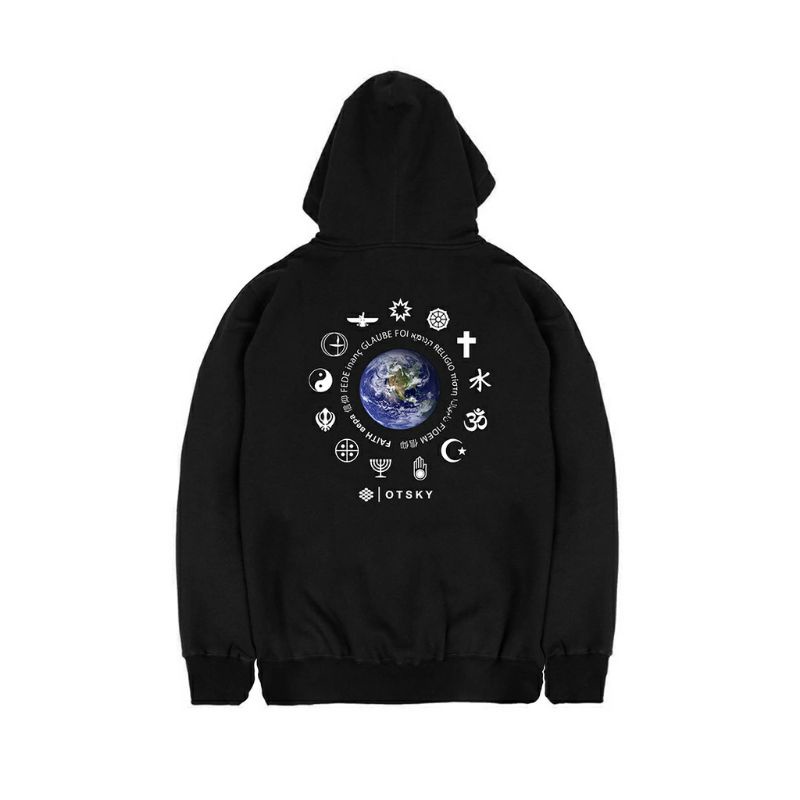 Otsky Jaket Hoodie HD Humanity Above Religion DTF X BRS1013 -13CC Unisex Cowok Cewek