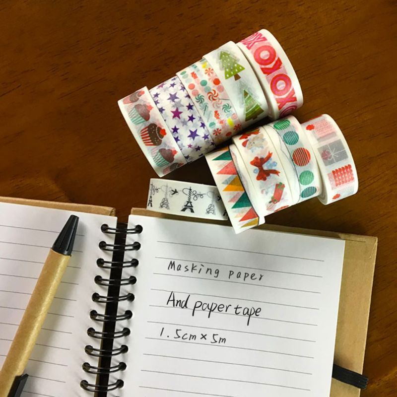 Zzz Stiker Washi Tape Motif Natal Untuk Dekorasi Scrapbook / Jurnal DIY