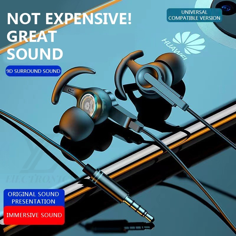 ⚡YZ (COD) Headset Gaming with Microphone Wired Earphone 9D Bass Original Waterproof Headphones Hifi Sport Music Surround Stereo Henset