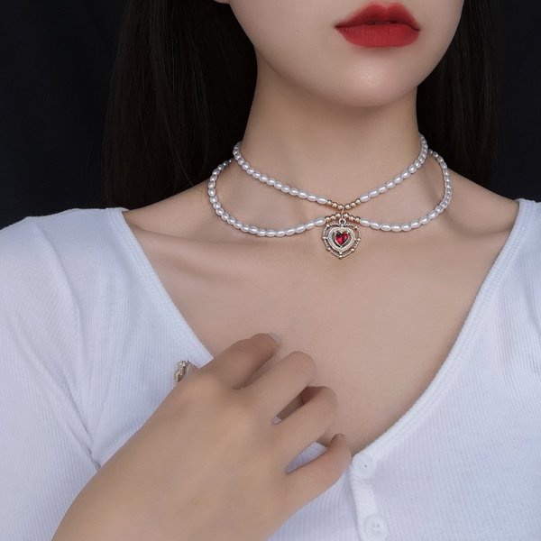 Set Kalung Rantai Ular Multilayer Dengan Liontin Kupu-Kupu + Mutiara Untuk Wanita Butterfly