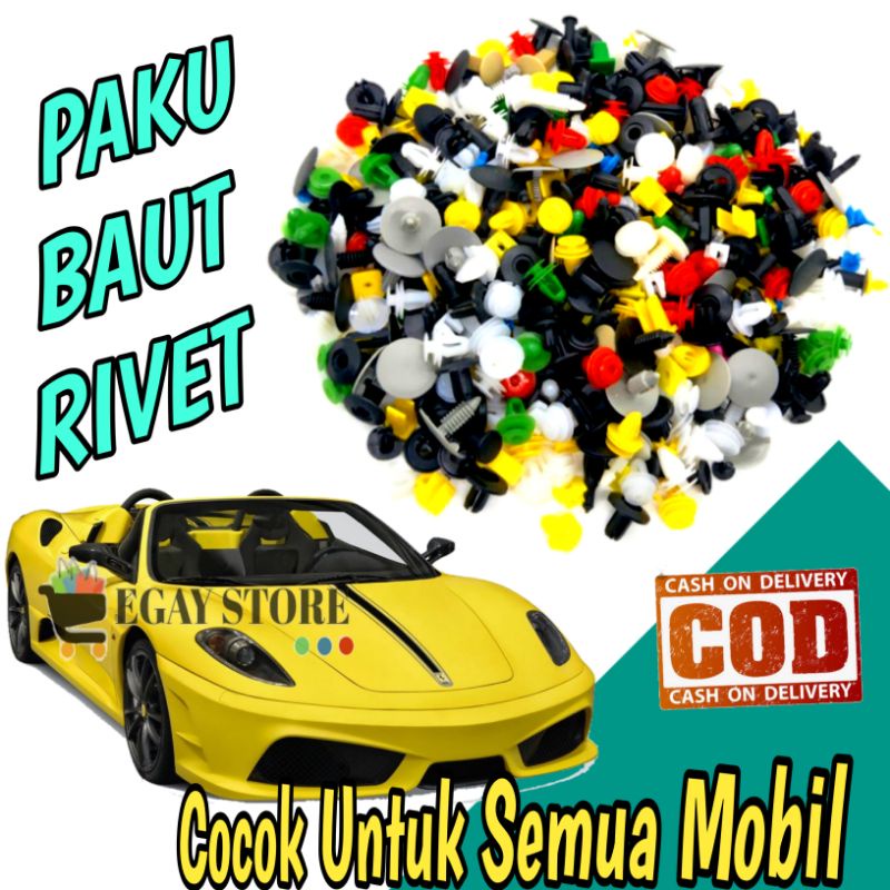 Paku Baut Rivet Mur Klip Body Bember Dashbord Mobil Murklip Baud Plastik Universal Murah