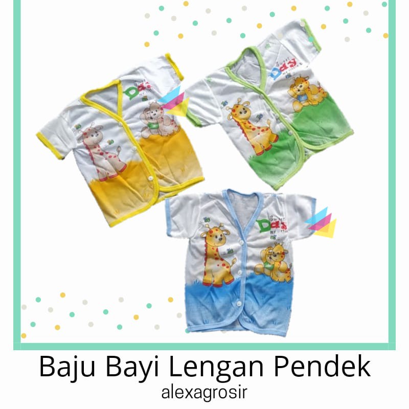 Baju Bayi Lengan Pendek Karaktet Sablon PE Newborn Baby Unisex [35gr]