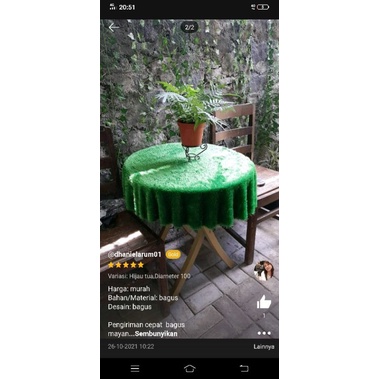 Taplak Meja Bulat 100cm Gratis Sarungtisu Bulu Rasfur