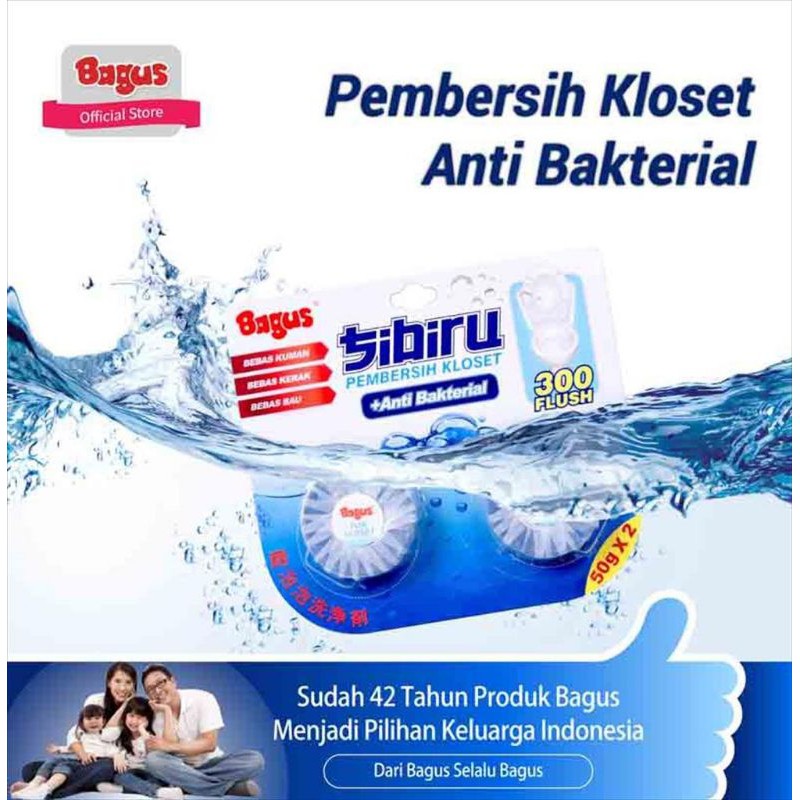 Bagus SiBiru isi 2 50gr Pembersih Closet Anti Bakteri Penyegar kloset 50 gr Biru Original