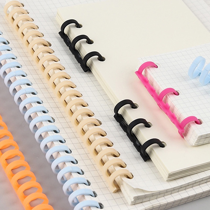 &lt; E2id &amp; &gt; Ring Binder Spiral 30 Lubang Bahan Plastik Untuk Kertas A4 A5 A6