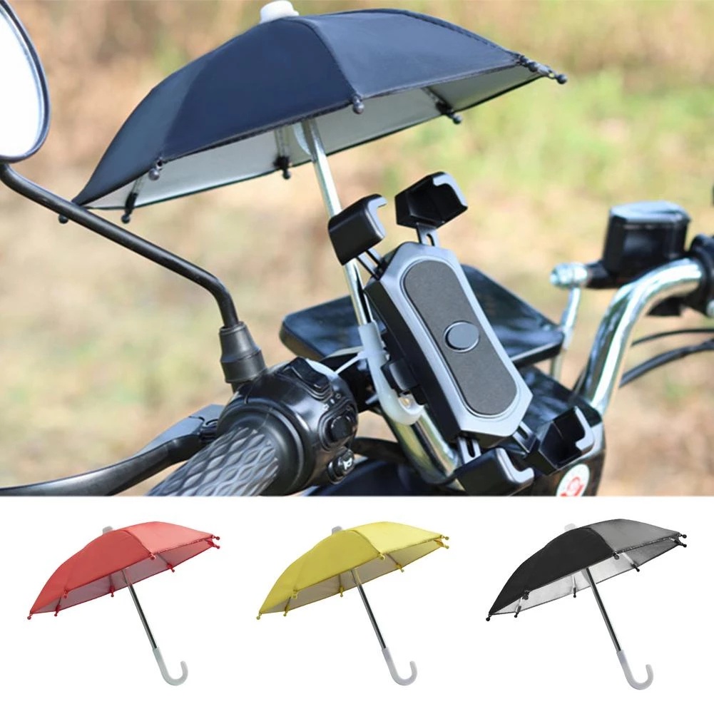 Bicycle Phone Holder Mini Parasol Sunshade Umbrella /  Polyester Mobile Automatic Umbrella / Cycling Cute Decoration Accessories