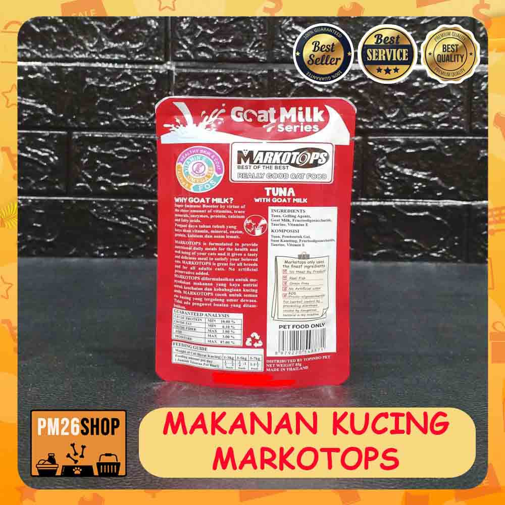 Makanan Kucing Basah Markotops Markotop Sachet 85gr Cat Food Markotop