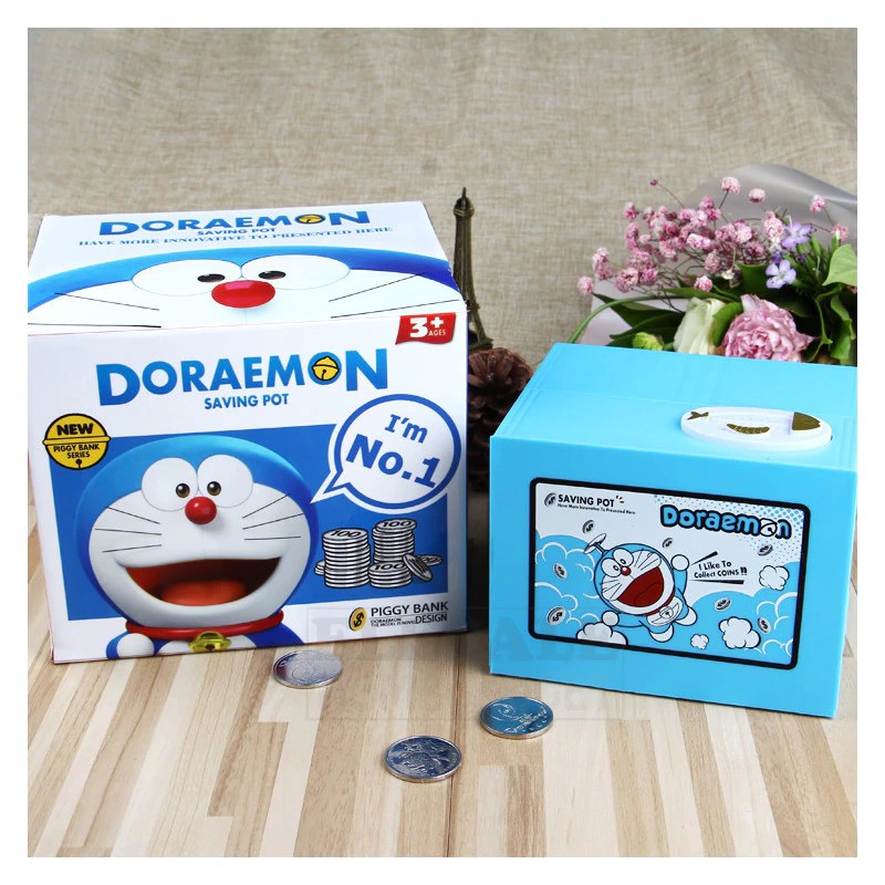 Flashmart Brankas / Celengan Bank Penyimpanan Uang Koin Elektrik Otomatis Pikachu / Doraemon Lucu