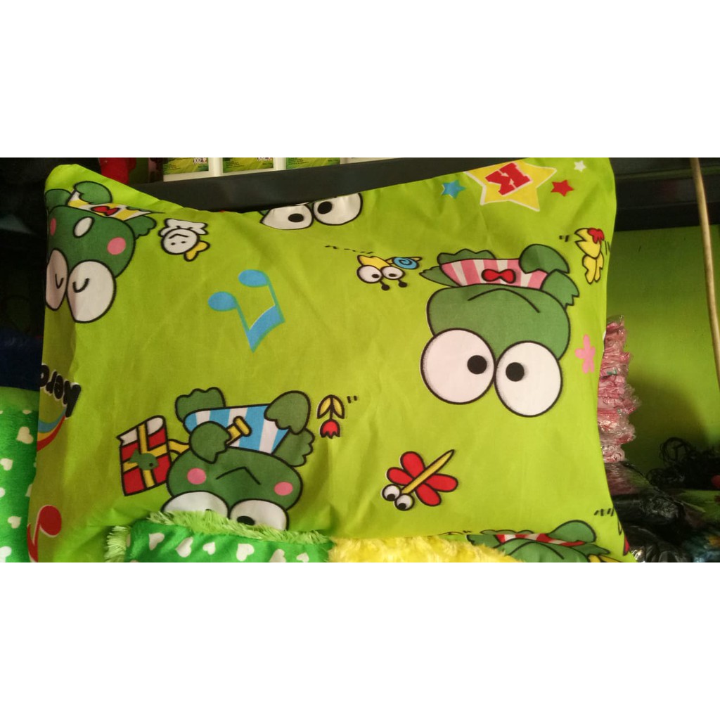 HOT ITEM Sarung Bantal Karakter Hello Kitty Doraemon Keropy Motif Bunga Shabby