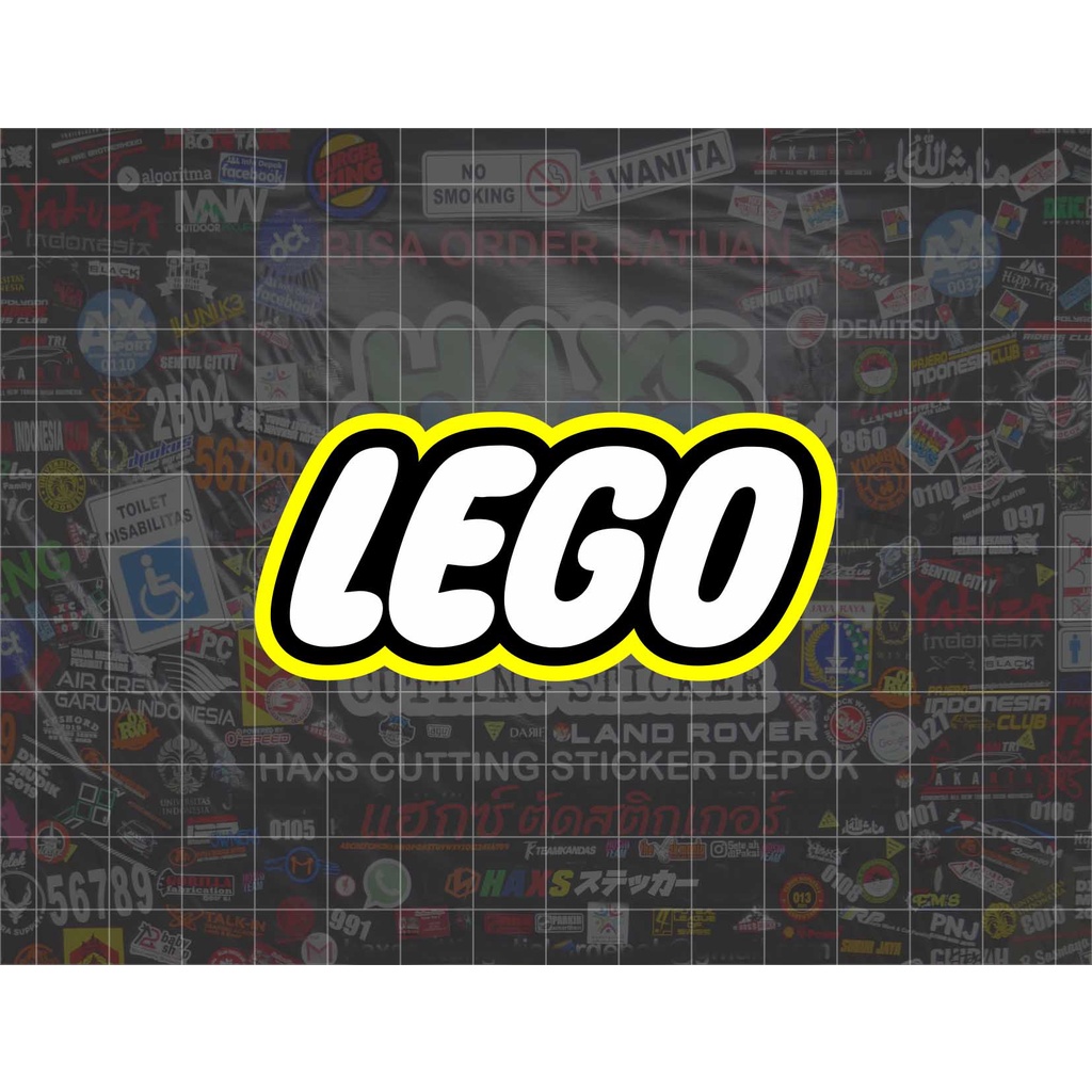 Cutting Sticker Logo Lego V2 Ukuran 8 Cm Untuk Motor Mobil