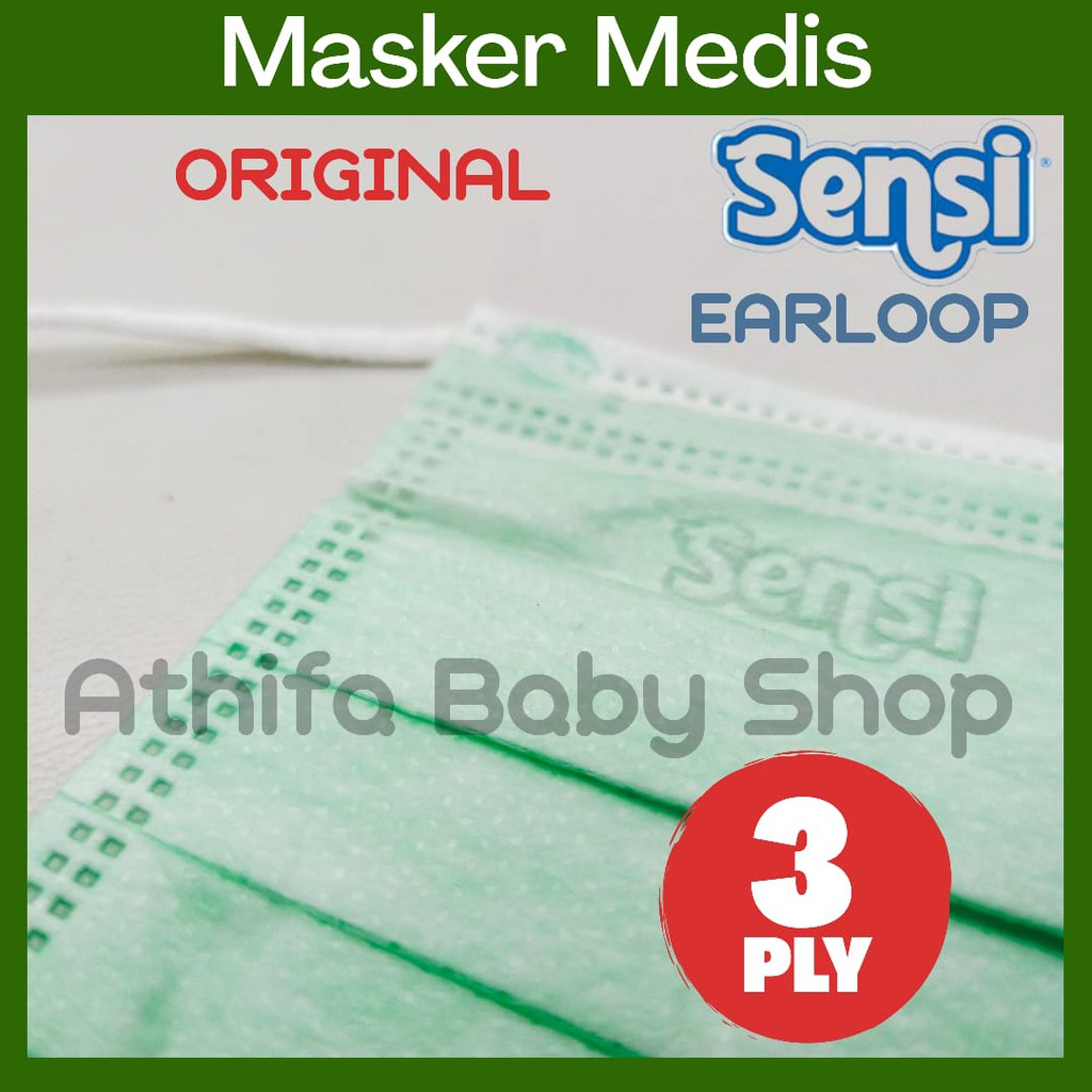 Masker Sensi Earloop 3ply Sachet Isi 6pcs - Masker Sensi - Surgical Face Mask 6 PCS - Masker Medis