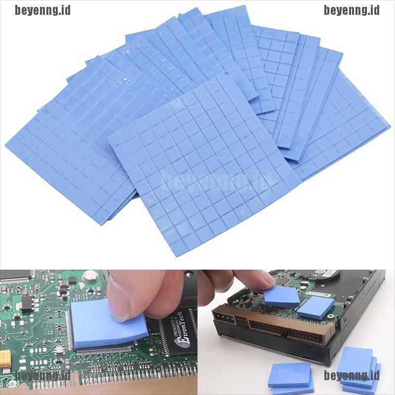 Beye 100pcs 10x10 X 1mm Pad Thermal Silikon Konduktif Pendingin Gpu Cpu