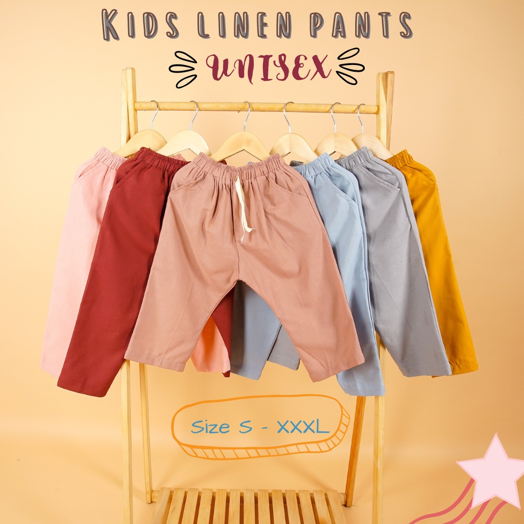 Soulleha KIDS LINEN PANTS CELANA PANJANG LINEN ANAK UNISEX