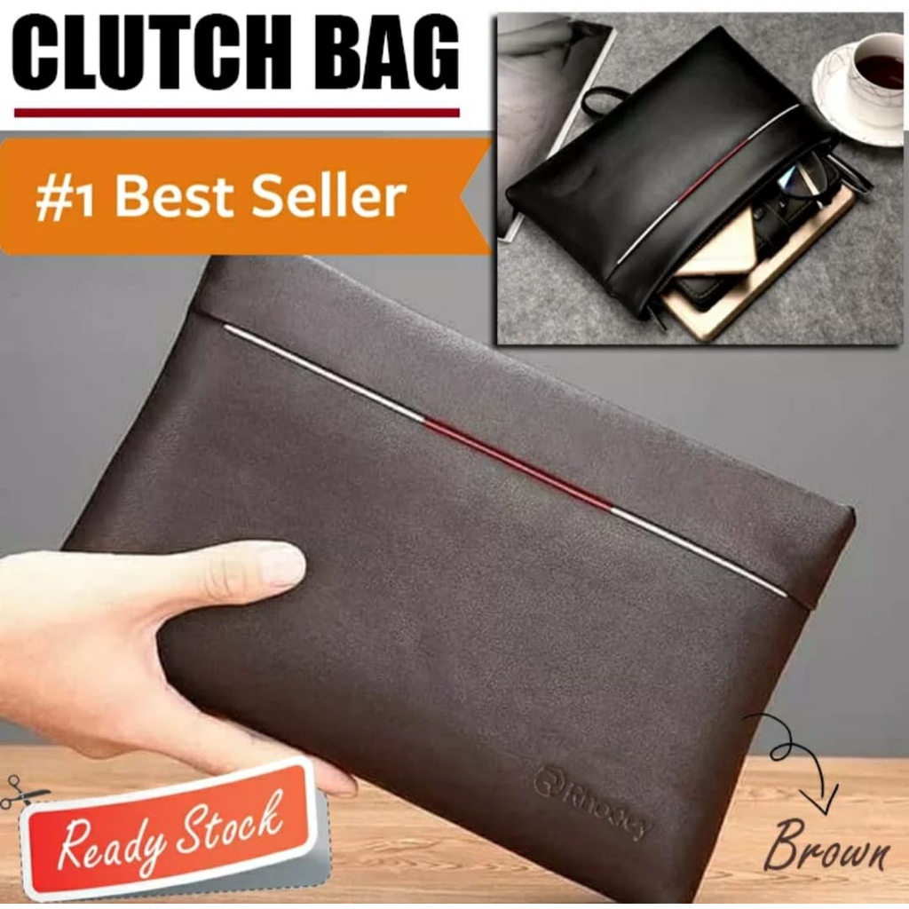 Dompet Handbag Pria - Dompet Tas Clutch Pria Simple Casual Fashion Accessories Dompet Genggam Pesta Kerja dan hangout