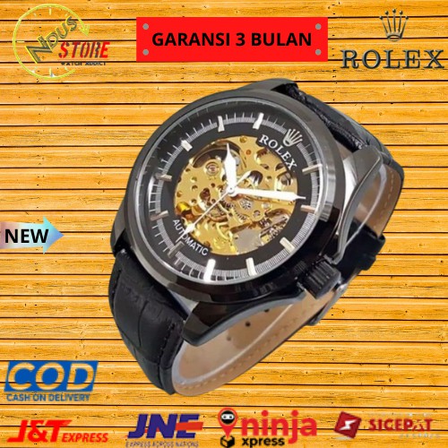 Jam Tangan Pria/Cowok Rolex Automatic Transparan| Jam Tangan Laki Laki Rolek