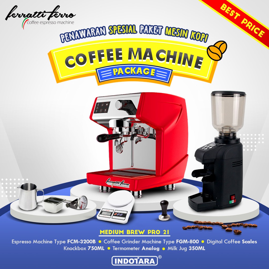 Paket mesin kopi Espresso Medium Brew Pro 19 - 20 - 21